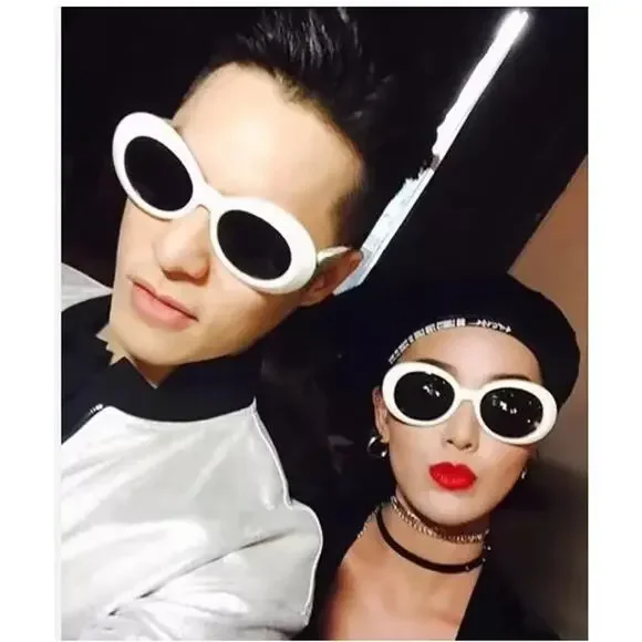 Kurt Cobain Sunglasses White Oval Shades Punk Grunge Retro Clout - Picture 6 of 7